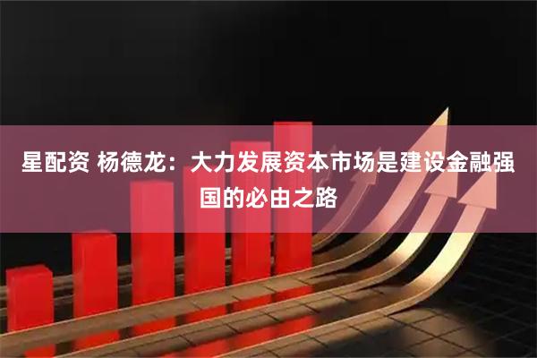 星配资 杨德龙:大力发展资本市场是建设金融强国的必由之路